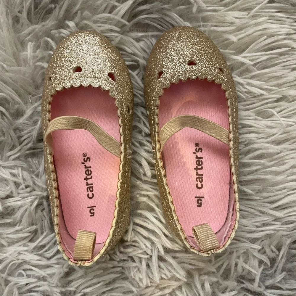 Carters baby girl Glitter shoes size 5.